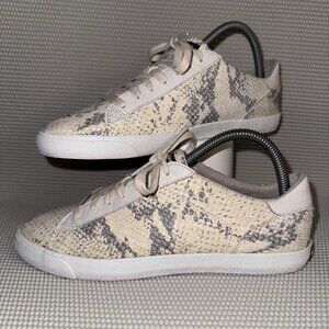 Cole Haan Snakeskin Print Beige Leather Lace Up Sneakers Shoes Women's Size 7.5B